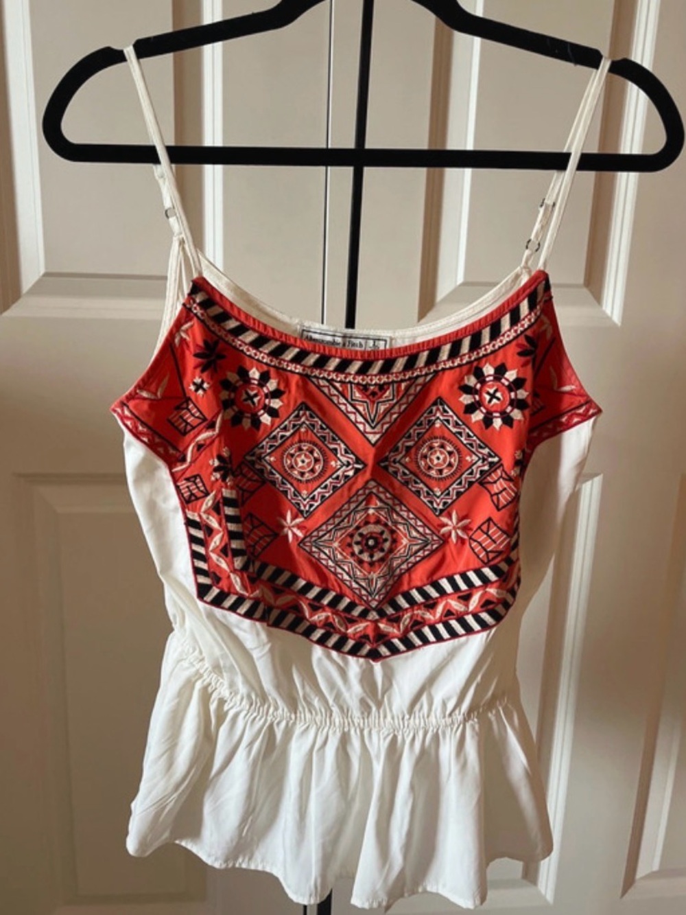Abercrombie & Fitch Cream Peplum Tank